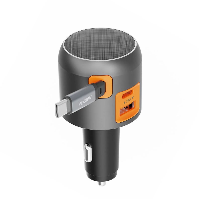 Bluejw 30W USB-C Retractable Car Charger Fast Charging, Wireless Car Charger Adapter, Automobile Chargers Power Supply - Image 4